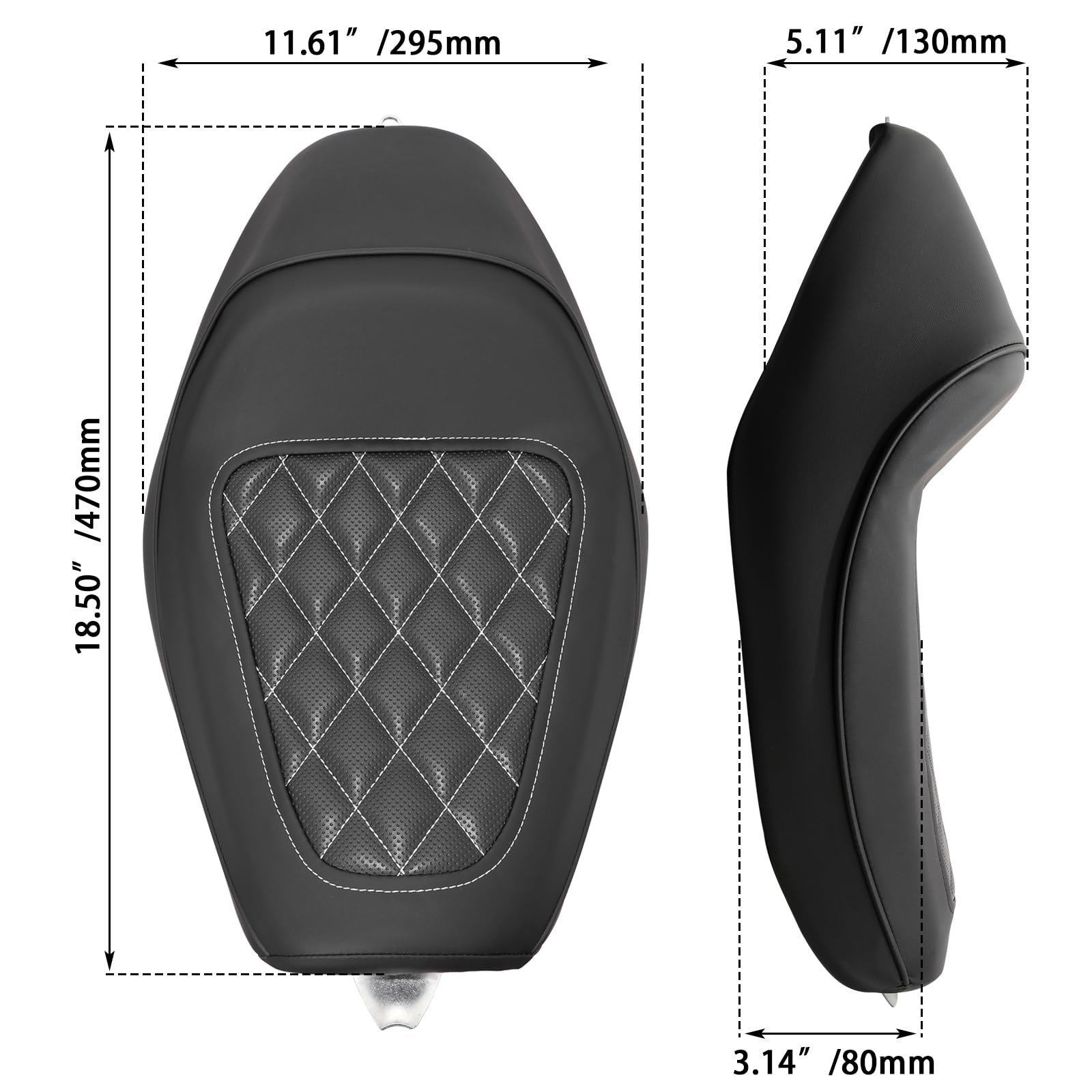 Amazon.com: WOWTK Front Driver Rider Solo Seat for Harley